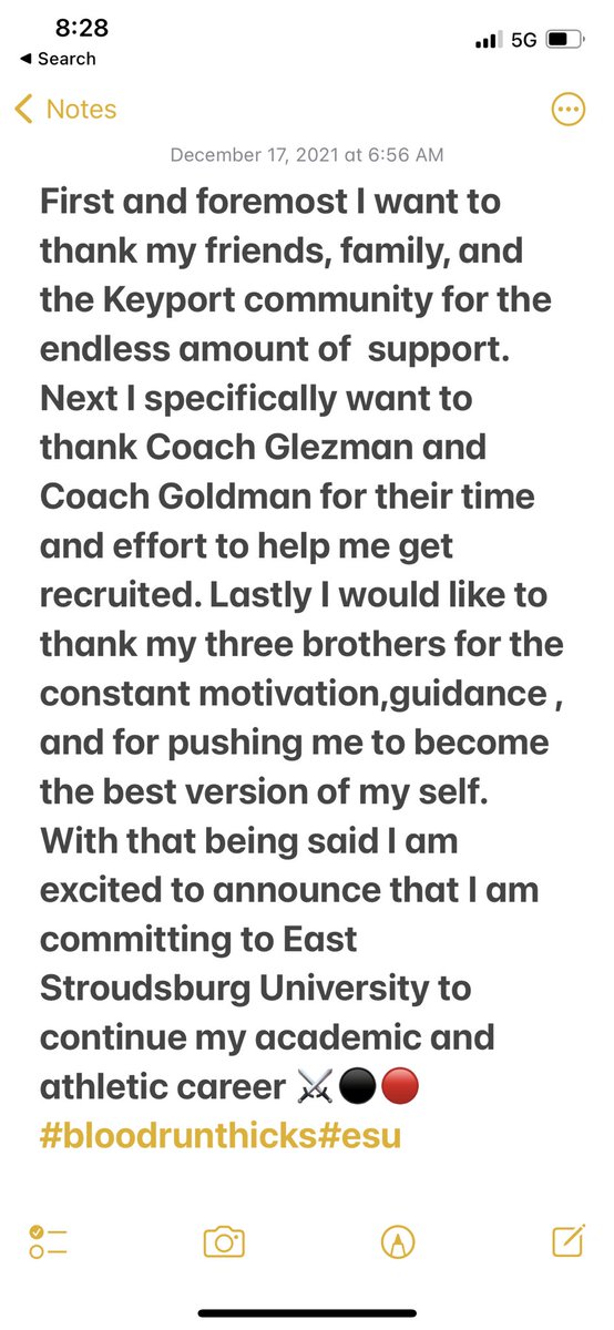CoachDJThomson's tweet photo. Proud to announce I will be committing to East Stroudsburg University! #BloodRunsTHICK💯 @Jimterwilliger @coachlackey @FBKeyport https://t.co/SmvMmpTxnr