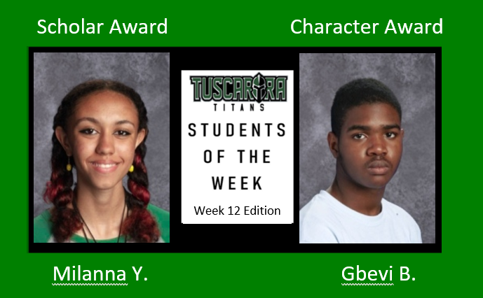 Titans_week's tweet photo. Congrats to the Week 12 Students of the Week!

💫 “Milanna is an amazing ceramicist. Her work is inspiring!”

💫 “Gbevi is always respectful. He is determined, intelligent, hardworking, and humble.”

Great job, Titans! Keep it up! https://t.co/pP9tFesOFS