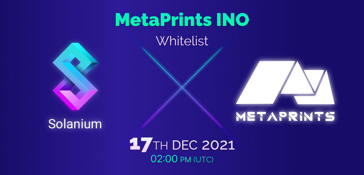<a href="/Metaprints/">Metaprints</a> Whitelist is now LIVE! 

Metaprints is the gateway for brands to accelerate their presence in numerous metaverse ecosystems in one simple step - @BondlyFinance &amp; <a href="/animocabrands/">Animoca Brands</a> 

Whitelist here ➡️ solanium.io/project/metapr…
 
IDO Guidelines ➡️ link.medium.com/65dcOIAS3lb