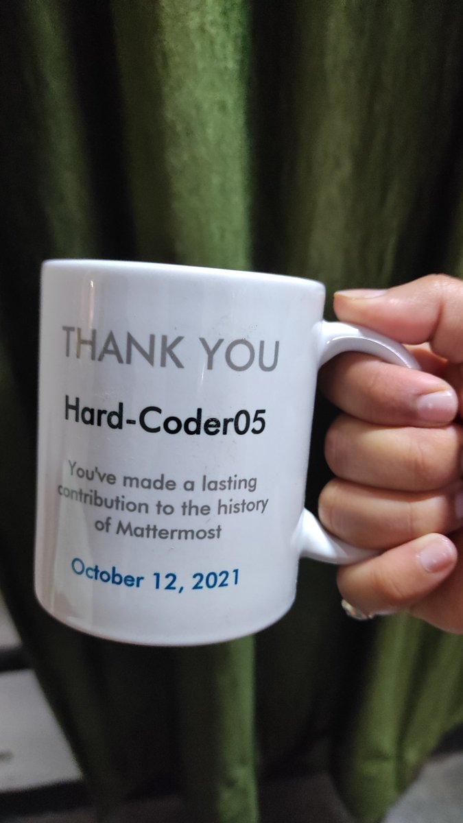 _gappa_gol's tweet photo. Thank you @Mattermost 💙🤩 for this personalised mug...

#OpenSource #Hacktoberfest #hacktoberfest2021 https://t.co/0ieVk6fVW6