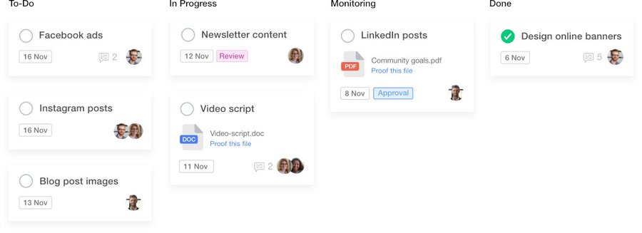 proofhub's tweet photo. Use ProofHub’s Board view to assess tasks’ progress as they move from one stage to another, identify bottlenecks, make necessary adjustments, and track agile projects to completion. #kanbanboard #PHfeatures #taskmanagement #workflows https://t.co/R42GYTgHpx