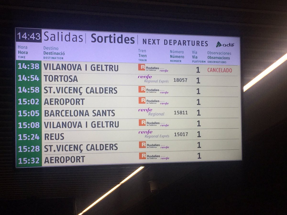 I així portem tota la setmana ... Cancel.lant trens 

Sense mes explicació