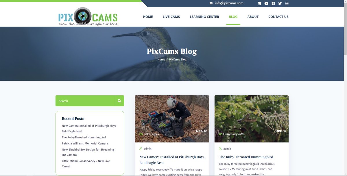 PixCams's tweet photo. Today is an exciting day for us here at PixCams, because today our NEW website is finished, and ready for YOU, the viewers!

https://t.co/kfhg30wFaj

#pixcams #livecams #baldeagles #birds #new https://t.co/4E7MeP74gP