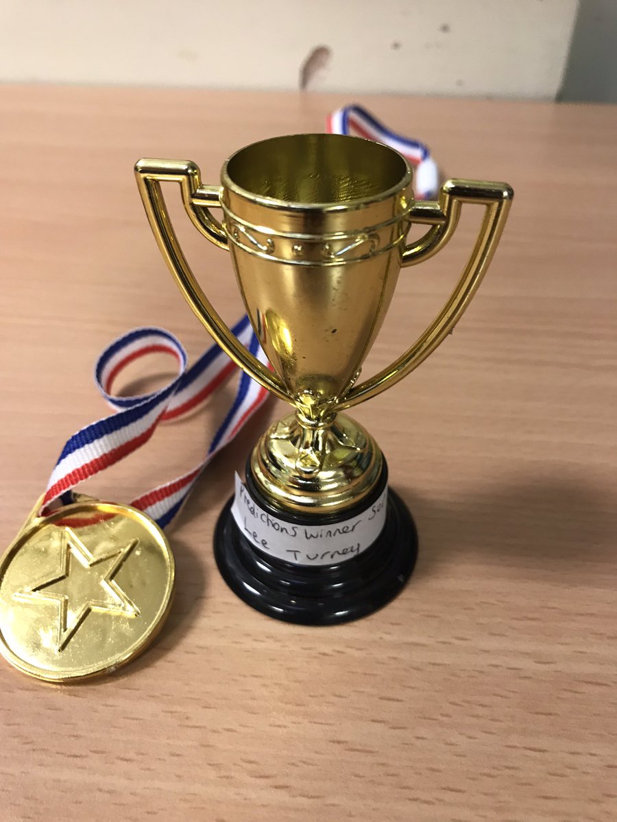VandykePE's tweet photo. Congratulations to the predictions league winner for the term..
Drum roll…
Mr Turney 😉

Mr Bodo @VandykeHistory will be starting a new league next term… get yourself involved! You could get the chance to win an impressive trophy 🏆 https://t.co/BJc8fT5oai