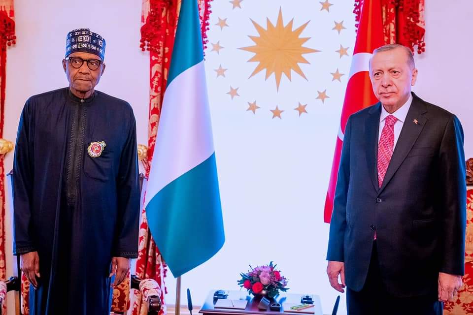 HotnewsN's tweet photo. President Buhari in a Bilateral Meeting with Turkish President H.E. Recep Tayyip Erdogan in Istanbul, Turkey on 17th Dec 2021 https://t.co/VHhoMnkbIw