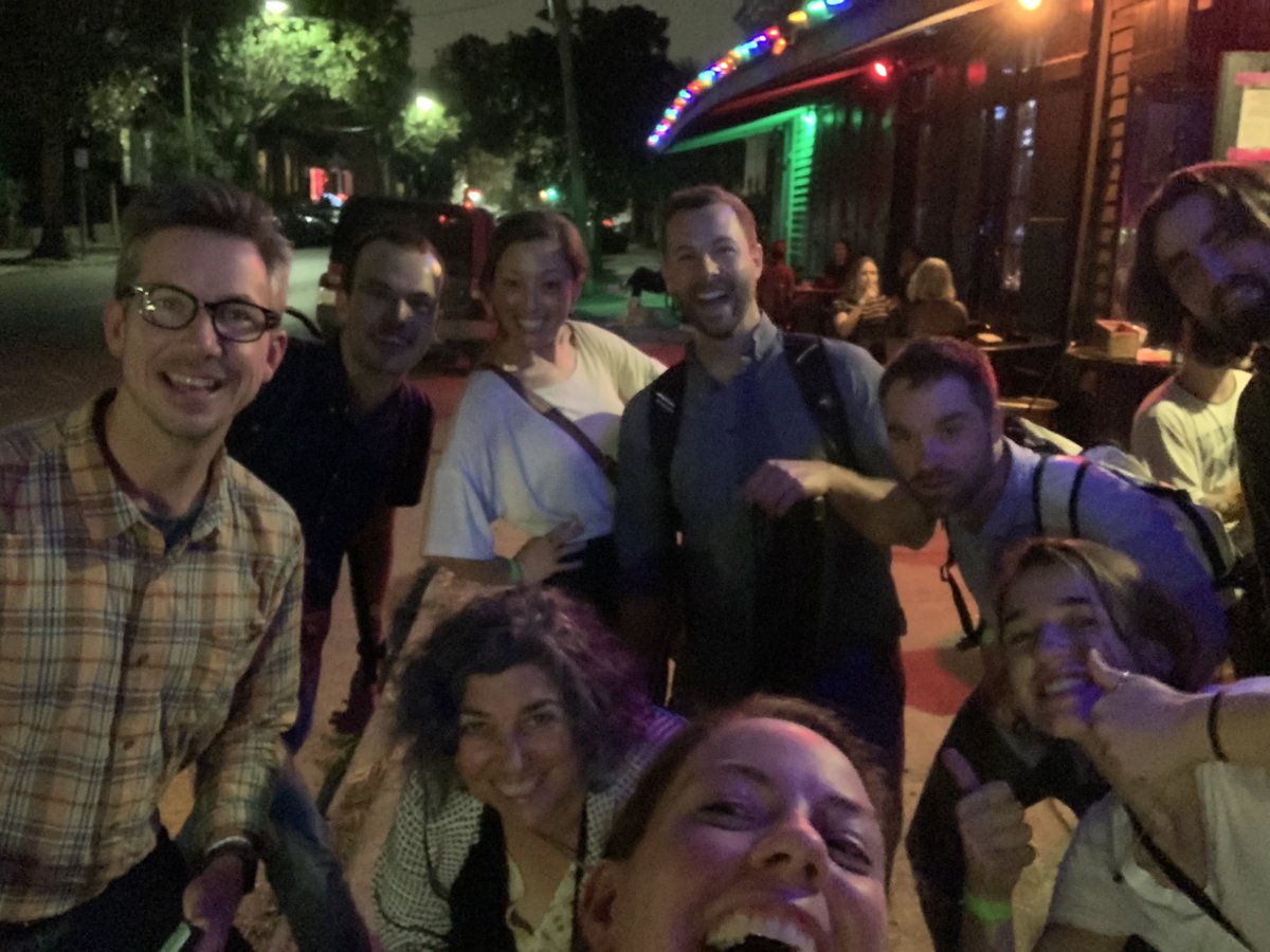 Big smiles for geomorphology, jazz, and nerding out in person #AGU21 #NOLA @HappyGeoJill