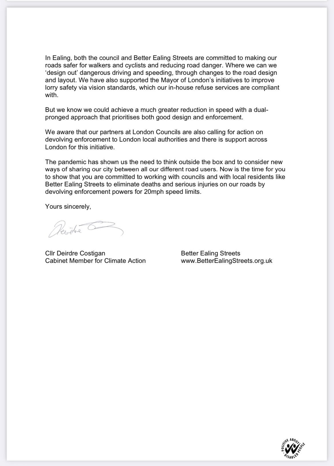 An image of the letter sent. Please see tweets above for a link to a text version.