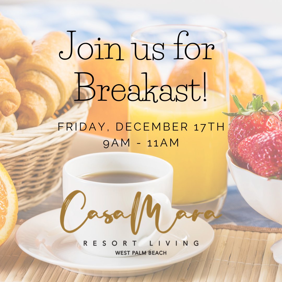 Just a reminder to pop in for breakfast this morning!