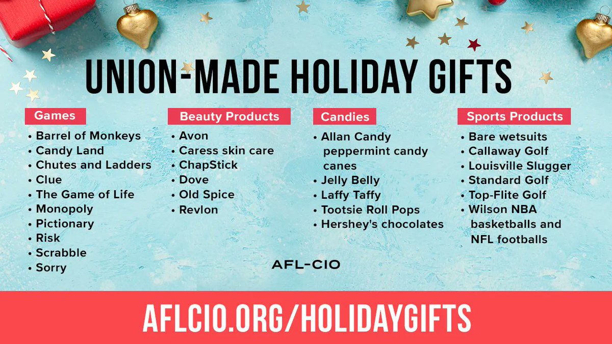 It's not too late yet to find that perfect holiday gift that carries a union label and is made in America! #BuyUnion #MadeinAmerica
