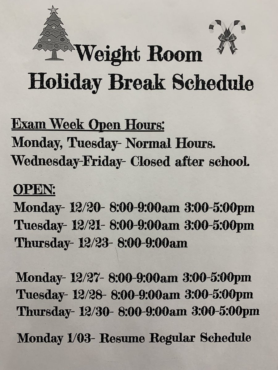 See you over break if you want to get that lift in! <a href="/OrangeHS_AD/">Orange HS Athletics</a>