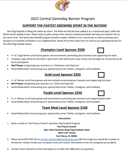 Fort Pierce Central Flag Football tweet media