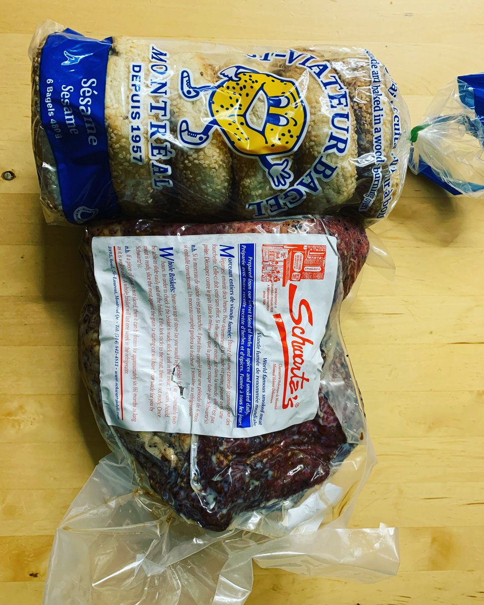 propergandiste's tweet photo. Tell me you’re just back from Montréal, without telling me you’re just back from Montréal! 🤣 #YUL #StViateurBagels #SchwartzsSmokedMeat #Forevs https://t.co/fIgGIgnTiS