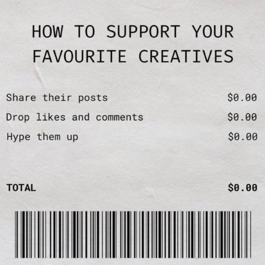 Gm. Remember it doesn’t cost anything to show an artist some mf love today