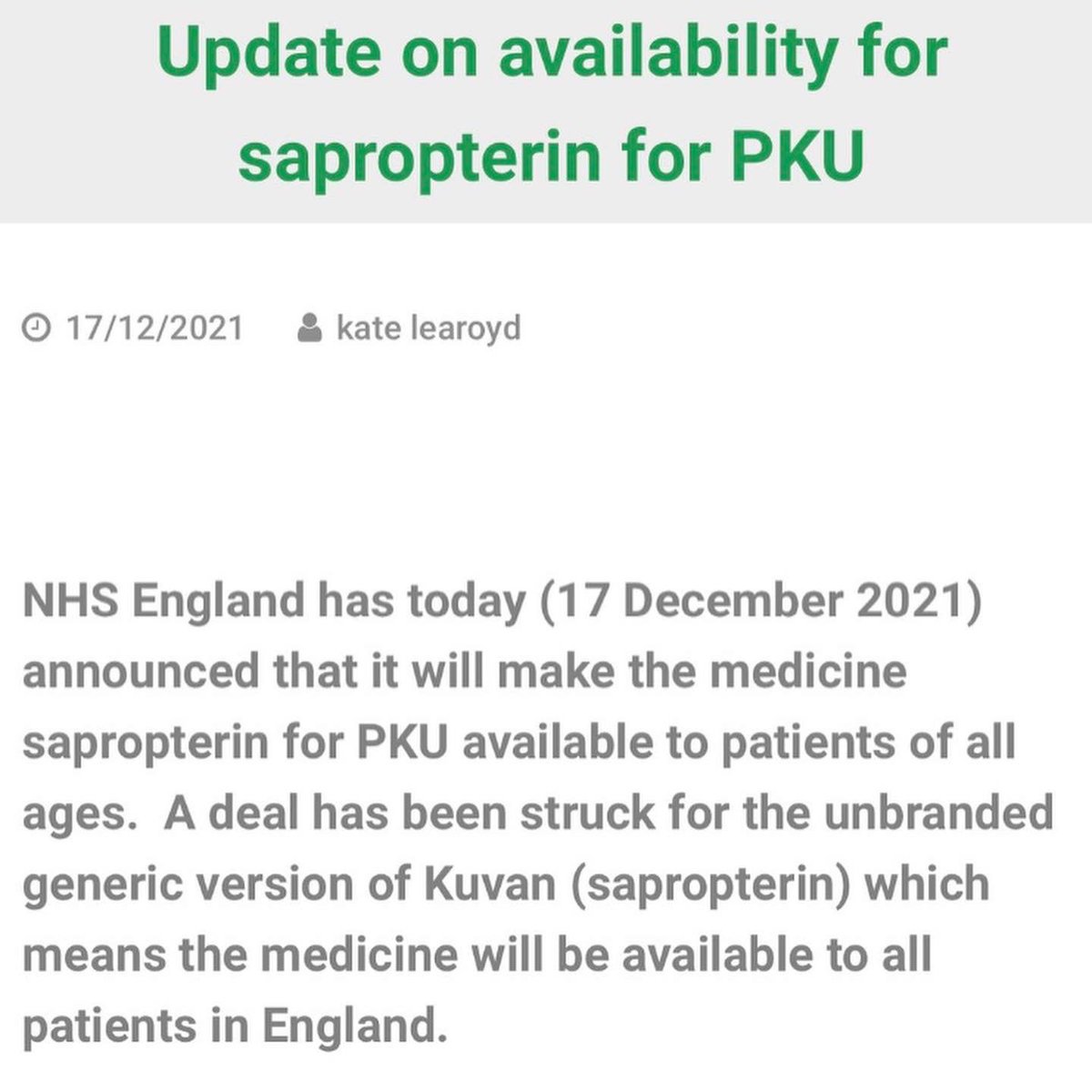 JonMatthews1990's tweet image. 🙌🏼🙌🏼🙌🏼 About time. #pkustrong💙 #sapropterin #pkulifestyle #pkudiet #pkuproud #pkulife #abouttime #phenylketonuria #NSPKU