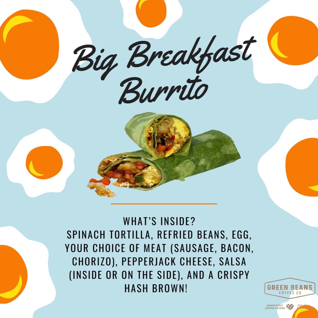 GBCOmaha's tweet photo. What’s better than all of your favorite breakfast foods wrapped up into one warm and flavor packed burrito? 🌯

Swing by and order a big breakfast burrito today, made with ALL fresh ingredients! We promise it lives up to it’s name!! https://t.co/lLpaa6SMCd