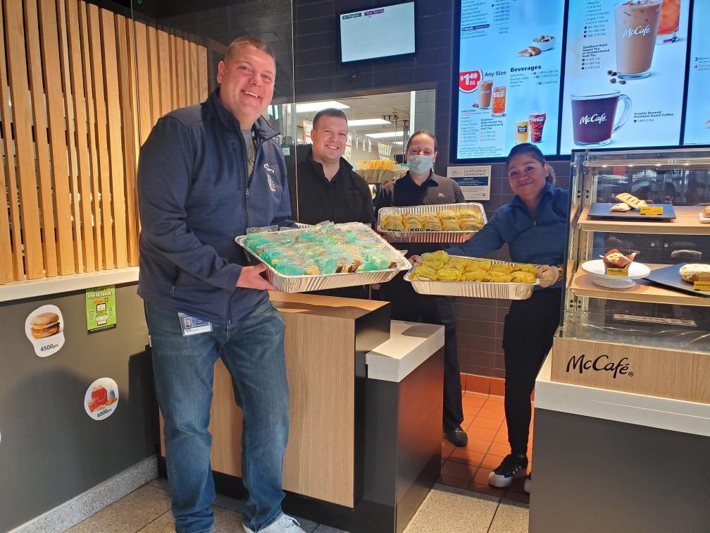 Rupertelem's tweet photo. A huge shout out the the Grahams owners of the local McDonalds for providing a breakfast treat for all of our staff today !
#mcdonalds 
#12daysofchristmas @JohnJarmato @PSDRODRIGUEZ https://t.co/wN2qKHvDr5