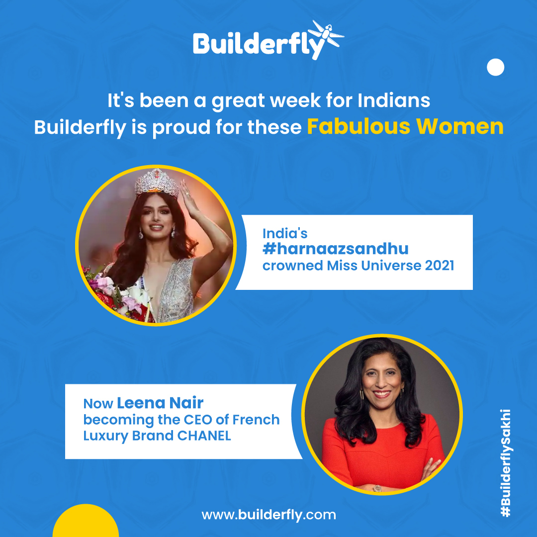 Builderfly's tweet photo. It's been a great week for Indians. Builderfly is proud of these fabulous women.
Again a proud moment for India ๐ฎ๐ณ
https://t.co/RvAoky9fiB
#builderflysakhi #harnaazsandhu #Leenanair #women #empowerement #womenentrepreneurs #womeninbusiness #createonlinestore #sellmore https://t.co/RBnEgxKdWM