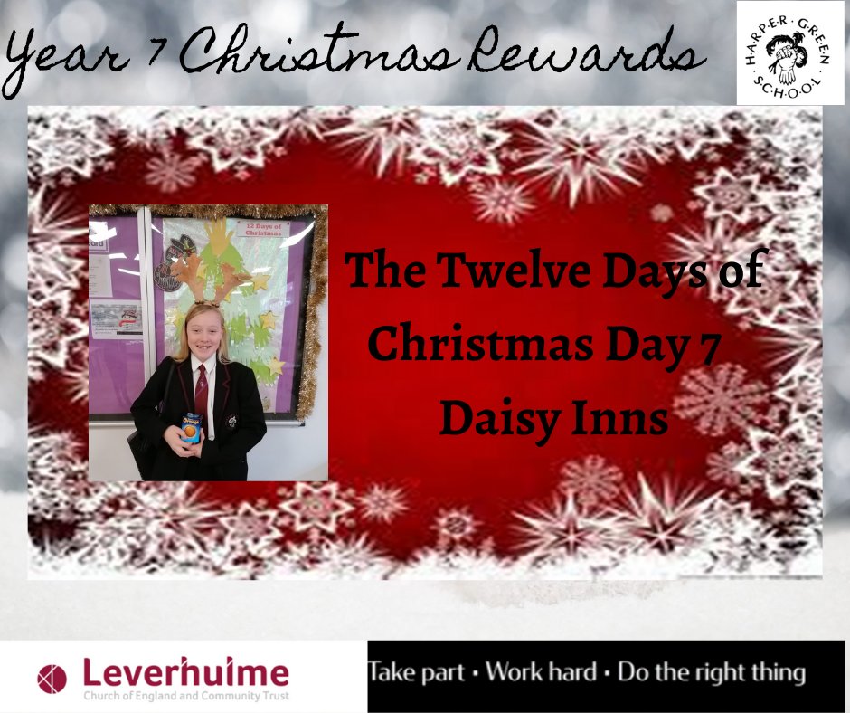 Congratulations to Daisy Inns who is today's advent winner #HappyChristmas #keepbeinggreat 
<a href="/harpergreen/">Harper Green School</a>
