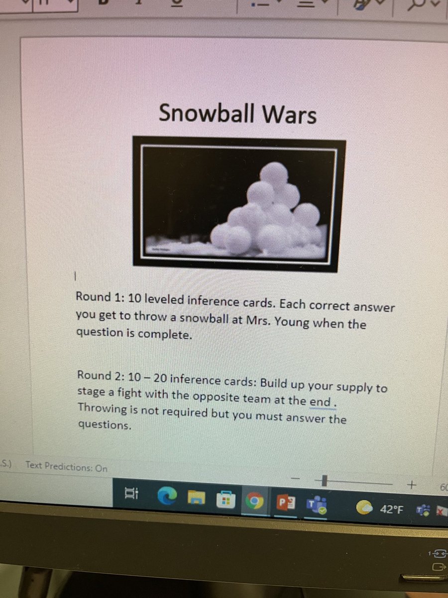 heatheryoung79's tweet photo. My favorite lesson of the year! Snow ball inference wars. More videos to come! ⁦@GrantGatorsSCSD⁩ https://t.co/4mSWPlJW2s