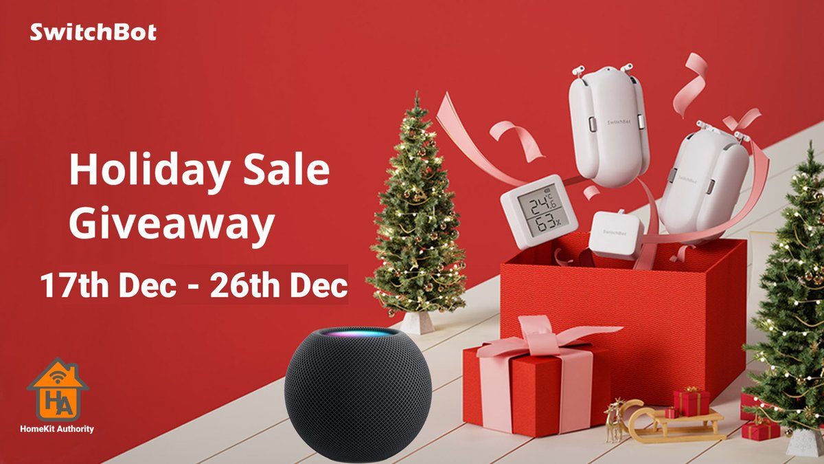 helloapplehome's tweet photo. Holiday #Giveaway In partnership with SwitchBot, we are giving away 
2 x SwitchBot Curtain
1 x SwitchBot Meter
1 x SwitchBot Bot
1 x SwitchBot Hub Mini
1 x HomePod Mini

To enter
Follow @SwitchBot and @followhomekit 
Retweet and like this Tweet
T&amp;C⬇️ https://t.co/YcV4dL1JGG