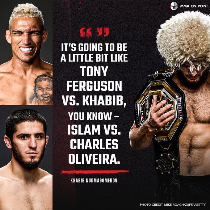 Charles Oliveira said, that Islam Makhachev needs to defeat one more top-ranked opponent after Beneil Dariush to earn title shot 
