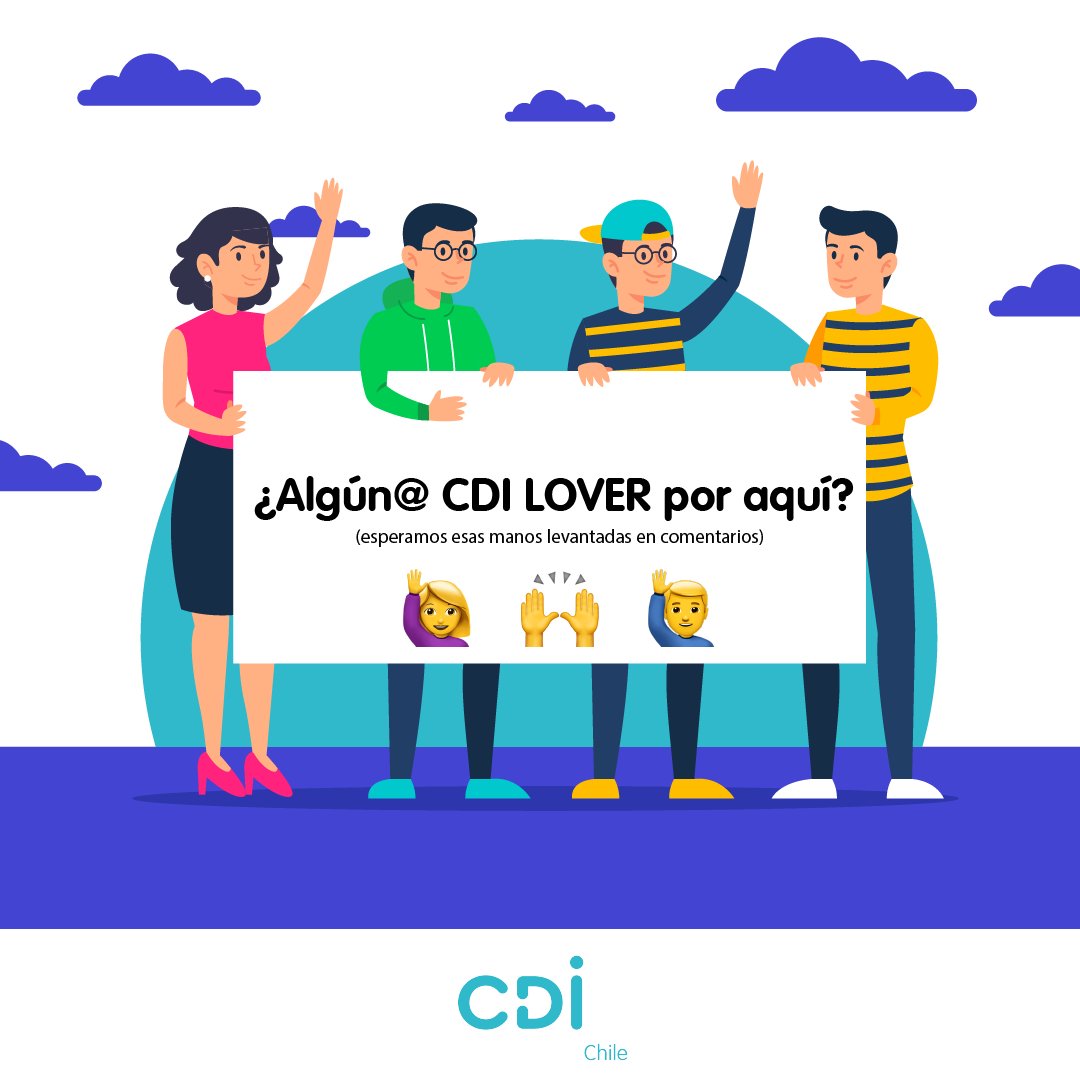 Queremos conocer a los CDI LOVERS... ¿Algun@ en la sala?
🙋‍♀️🙋🙋‍♂️🙌🖐️

#SomosCDI #CDILover #Comunidad #Tribu