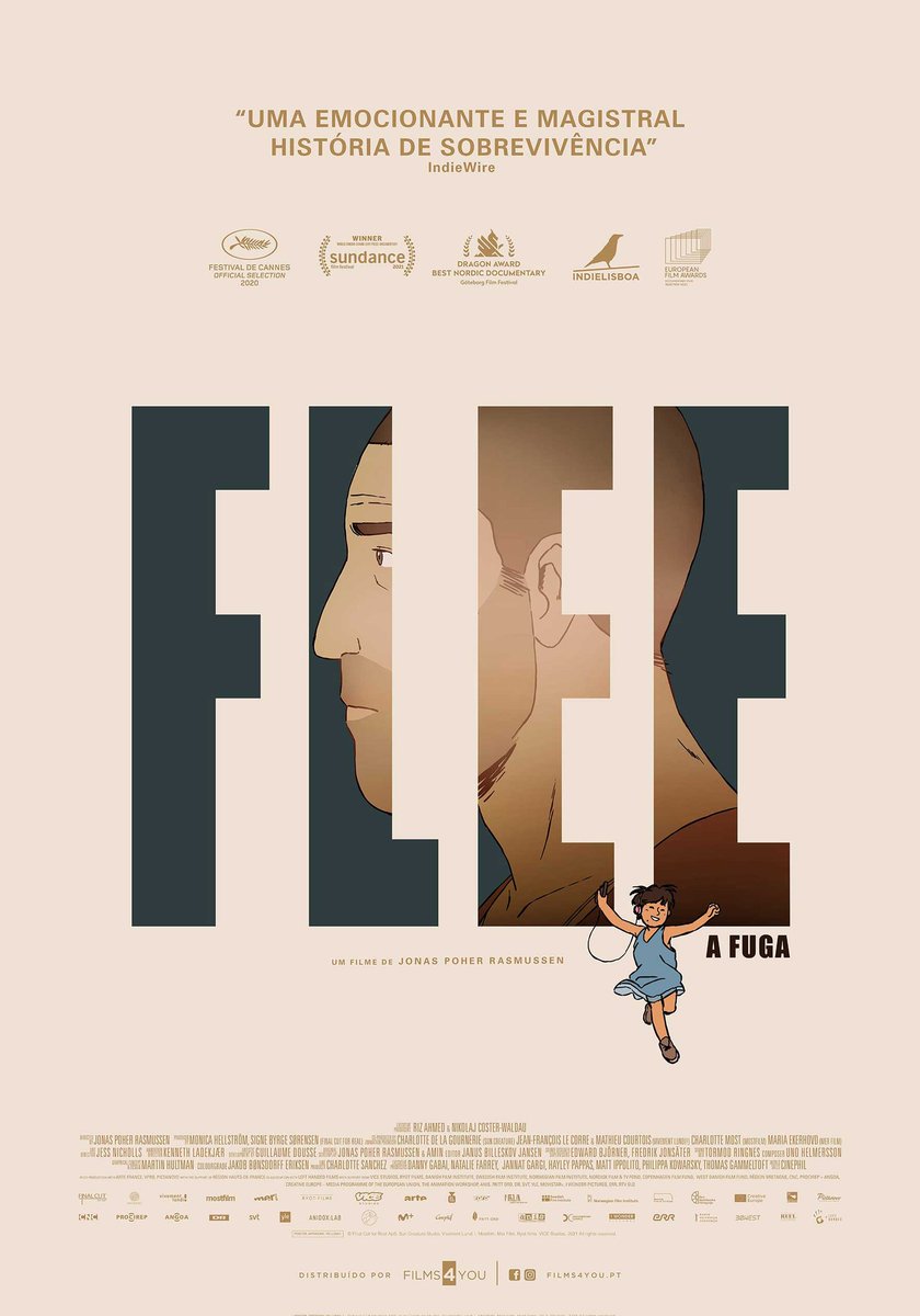 PortugalCinema's tweet photo. Poster de "Flee - A Fuga", brevemente nos cinemas em Portugal.
#cinemaemportugal #flee #fleeafuga #afuga #poster #animação #documentário #films4you #indielisboa @Films4You_PT https://t.co/CNHEFReXMJ