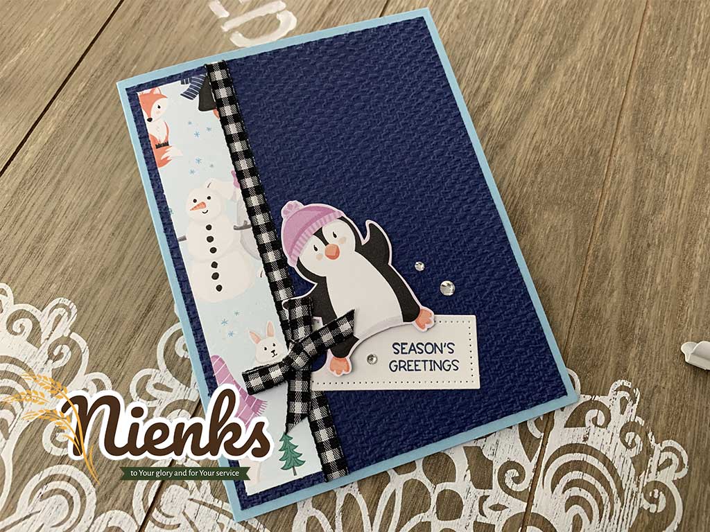 Card 3 in my Christmas card series using the Penguin playmates DSP and penguin place stamp set from #stampinup check it out here youtu.be/QMGaGjYMGrc