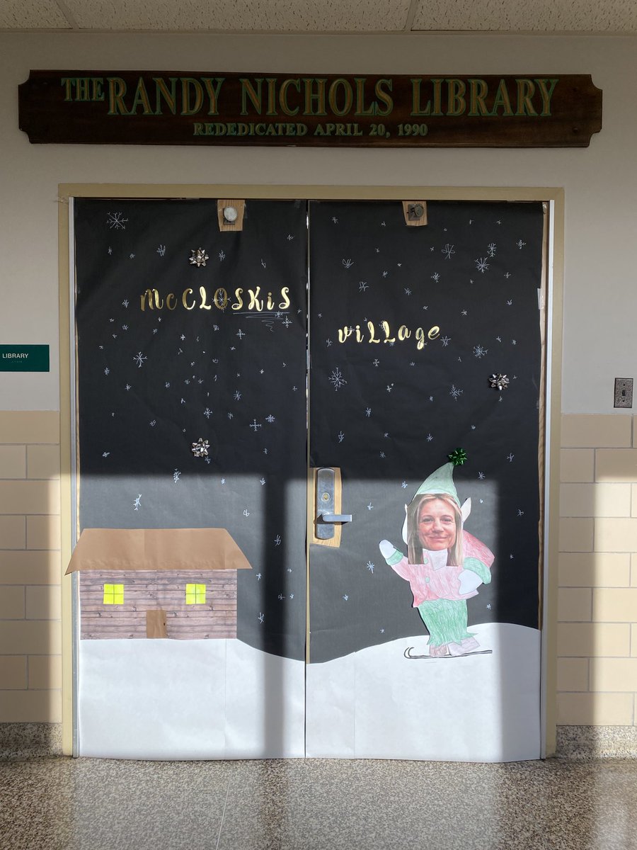 It’s that time again! Deck the Door is underway; my students know me all too well!  #holiday-cheer #cross_country_skiing ⁦<a href="/SeafordHSPride/">Seaford High School</a>⁩