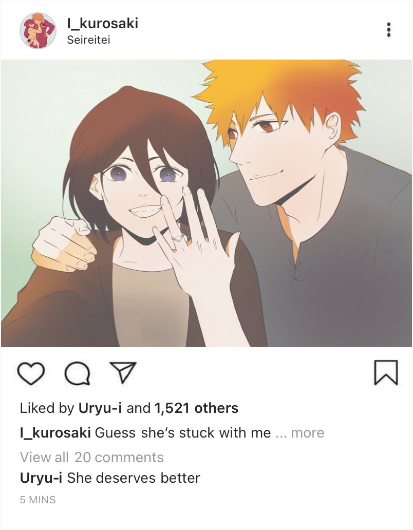 ichirukizine's tweet image. 📷 ICHIGO KUROSAKI IG UPDATE 🔸

She said yes! Wonder when the wedding will be? 👀

The story of destiny continues... 🧡 #Bleach #IchiRuki #Ichigo #Rukia
