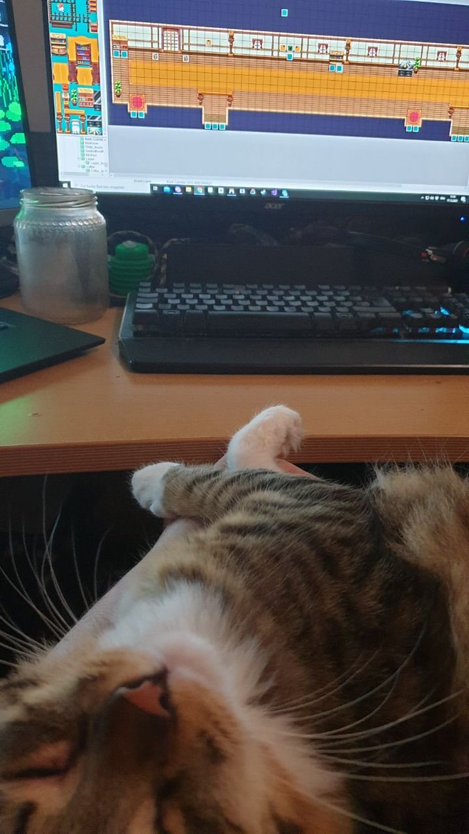 NahroBurnTheFox's tweet image. Pff...my creative consultant for my game is asleep on the job again...sheesh...why am I even paying him?!

#gamedev #rpgmaker #rpgmaker2k #rpgmaker2000 #indiedev