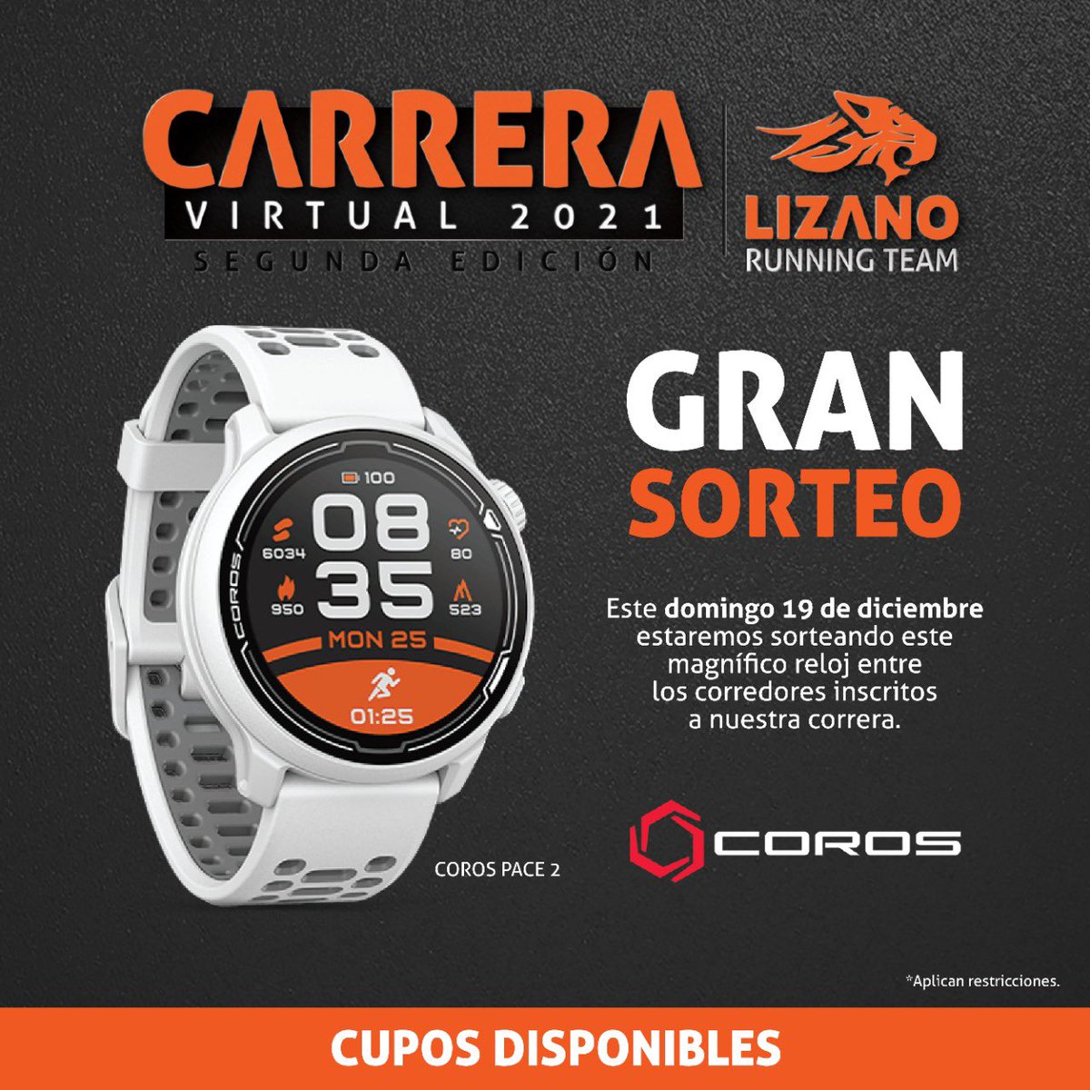 cesarlizano7's tweet photo. Gran Sorteo!!! 

Este Domingo entre todos los inscritos vamos a rifar un Coros Pace, gracias a nuestro patrocinador @intelecfitnesscr 

Aún pueden inscribirse y ganarse este chuzo!! 

https://t.co/c0Raz2WOkm https://t.co/nKDpOmreYW
