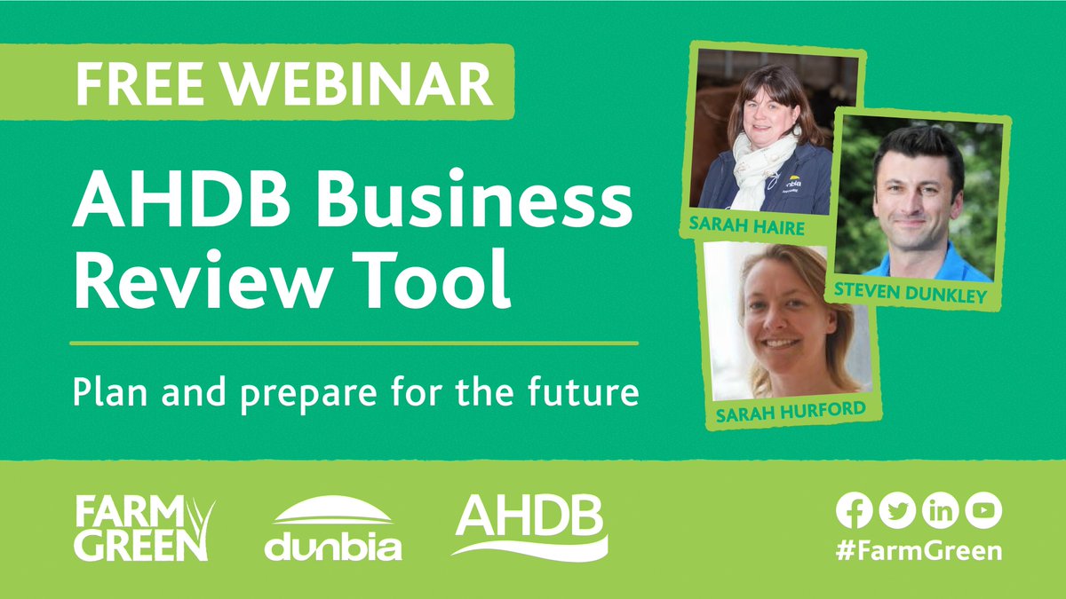 Tune in to our latest #FarmGreen webinar which focuses on <a href="/TheAHDB/">AHDB</a>'s NEW Business Review Tool. The tool provides FREE business support to farmers in England to help with direct payment reductions.  

Find out more here:youtube.com/watch?v=f2IIMJ…