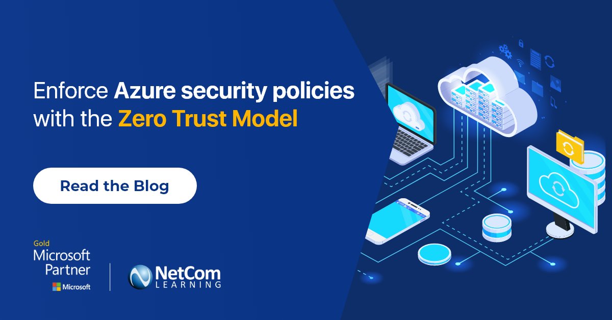 NetComLearning's tweet image. Zero Trust model helps strengthen your cloud security policies. Learn how Zero Trust is implemented with Microsoft Azure. Read the blog: bit.ly/3yCGoaY

#MicrosoftTraining #AzureSecurity #MicrosoftBlog #NetComLearning #LifeLongLearning