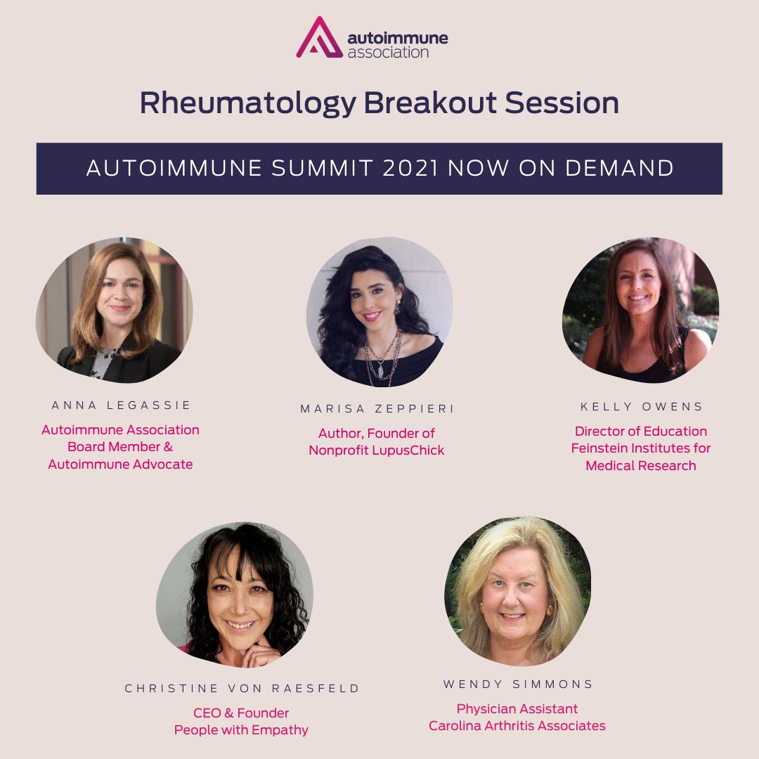 AutoimmuneAssoc's tweet photo. The #Rheum breakout at the #Autoimmune Summit featured powerhouse advocates and HCPs. The panels discussed the importance of setting boundaries, tips for condition management, clinical trials, and up and coming treatments. Tune in: https://t.co/igqEeyimld https://t.co/WIeDKuThPU