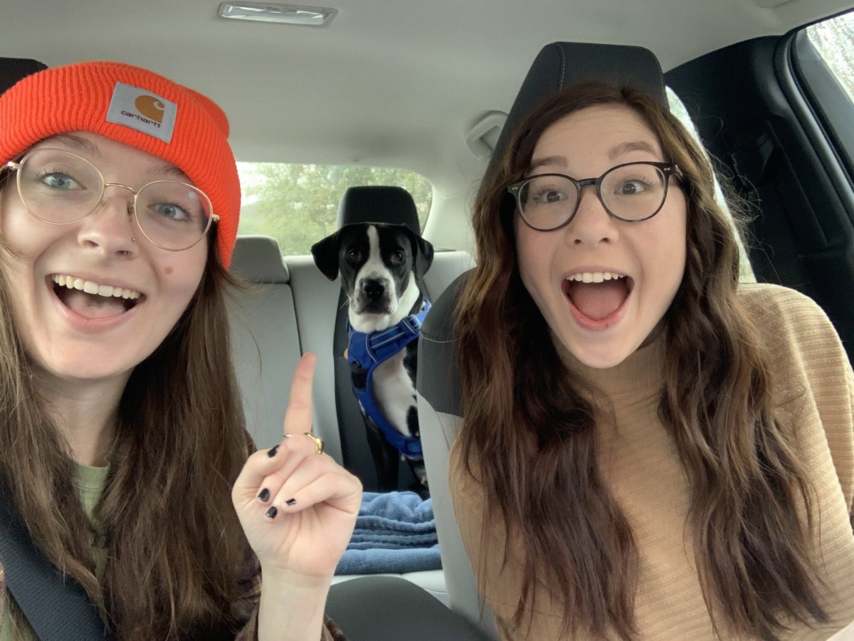 kendalltyIerr's tweet photo. just dropped josie off for transport 🥺 baby girl is heading to a forever home!! i will miss her wiggles sm she was such a good foster dog (even though she chewed a hole in my docs but w/e) https://t.co/2G7ob2y8Qx