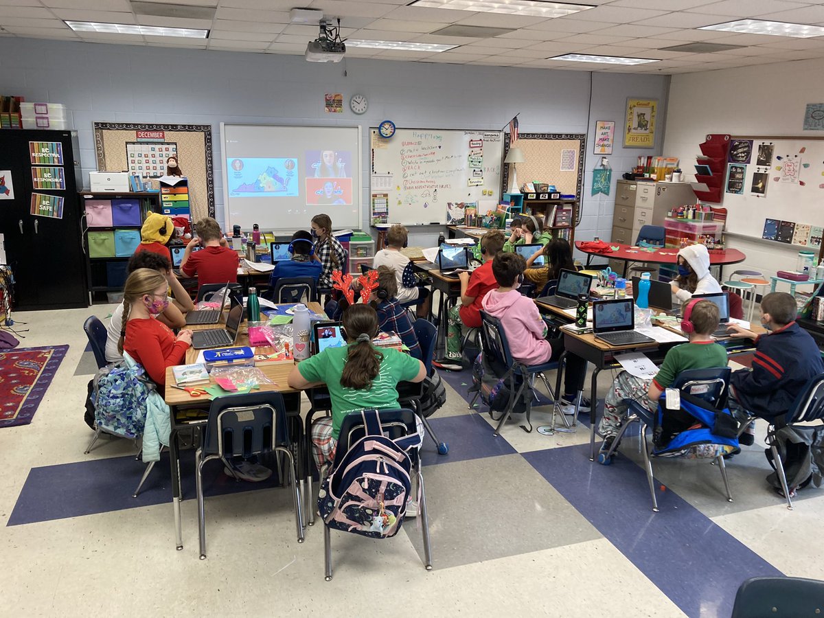 ambroseGTHCPS's tweet photo. @kategrayM and I getting ready to complete the virtual stem event with #DeSTEMberFun and @EVERFIK12 ! All of our fifth grade students are excited!! https://t.co/WngZ3u8aCg