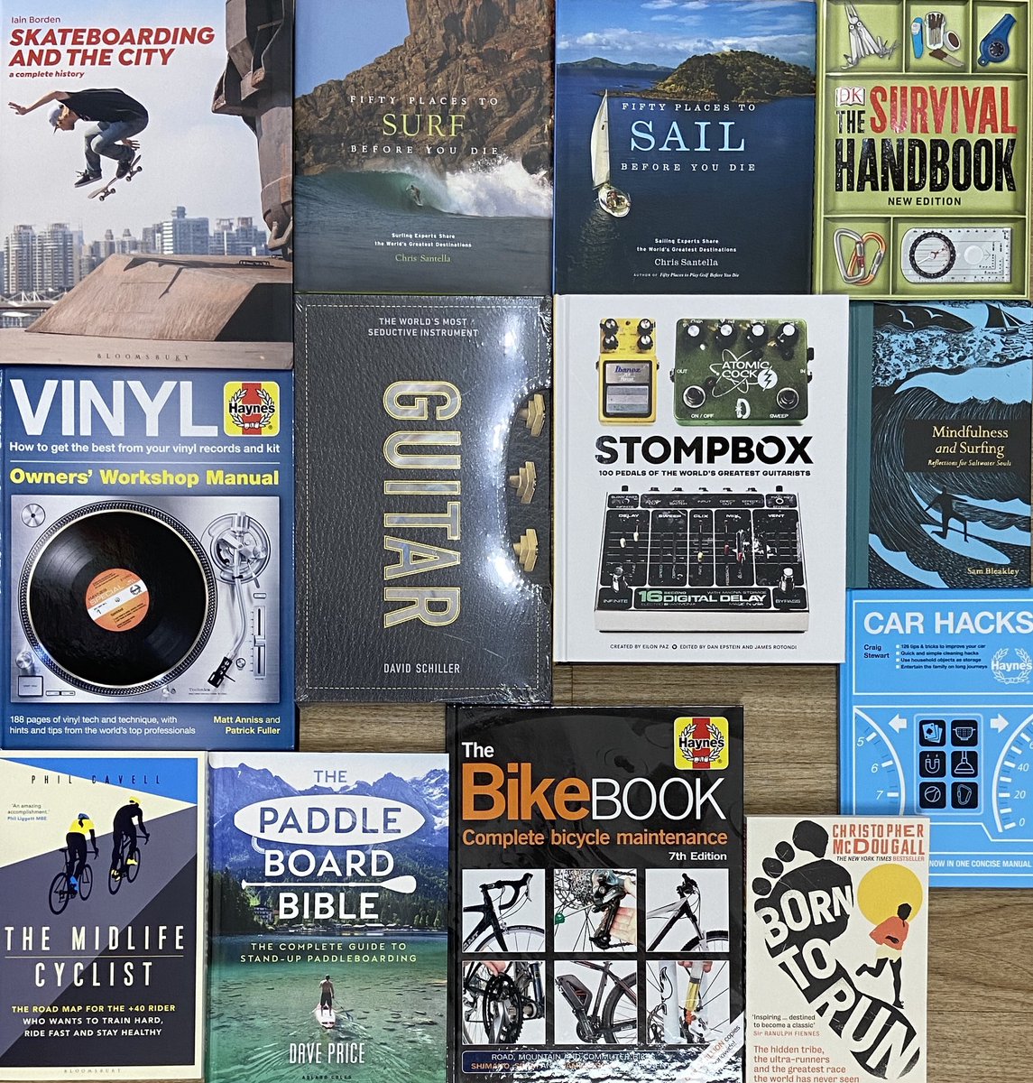 Christmas gift ideas for today - books for Dads With Hobbies. From skating to surfing and sailing, vinyl and guitars to running, paddle boarding and cycling, and being a Man with Skills who loves the outdoors.