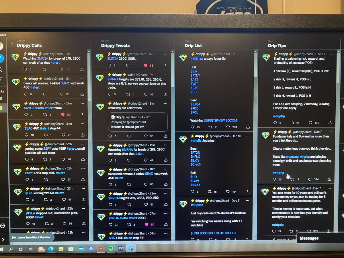 Want to know how to make consistent gains in this market with ⁦<a href="/drippy2hard/">⚡️drippy ⚡️</a>⁩?
Make your Tweetdeck look like this, filter out the noise and get the latest from the GOAT!!!
It’s really easy to do #Dripgang