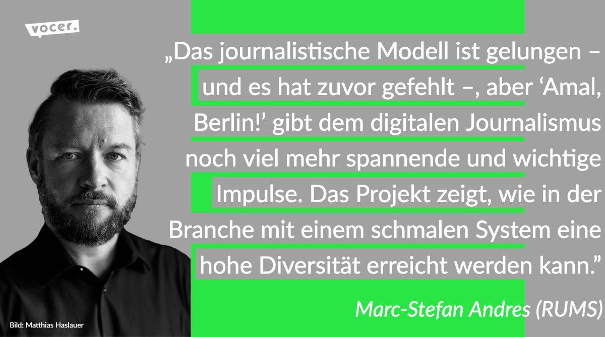 VoiceOfVocer's tweet photo. In seiner Laudatio würdigt Marc-Stefan Andres von @RUMS_Muenster die Leistungen von @AmalberlinDe, dem #NETZWENDE-Preisträger 2021. Es geht zum einen um ein innovatives mediales Modell, aber zum anderen auch um die so wichtige #Diversität im Journalismus. https://t.co/V0zoXPszdu