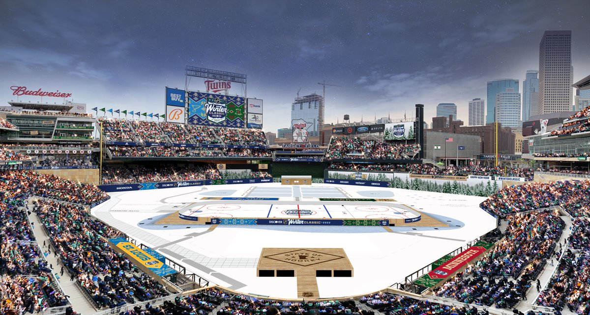 NHLPR's tweet photo. Minnesota’s exalted status as the “State of Hockey” will be the centerpiece of the revelry surrounding the 2022 Discover NHL Winter Classic, the sold-out New Year’s Day outdoor matchup between the @mnwild and @StLouisBlues. 

Details: https://t.co/ZJUVVKiXgw https://t.co/ZGnRL645re