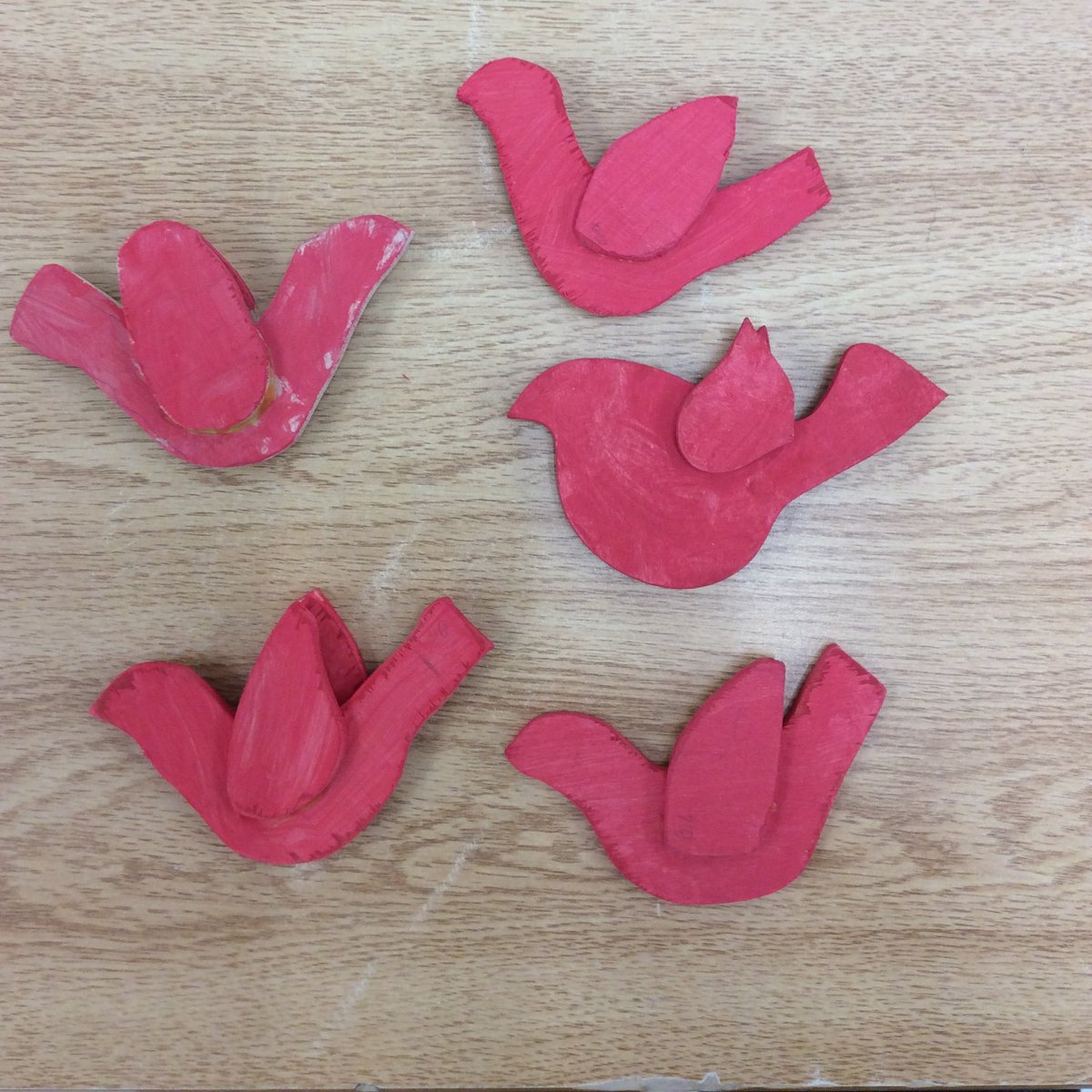 Check out the beautiful wooden birds that Mr. Hingley's class made. @OrchardParkPS