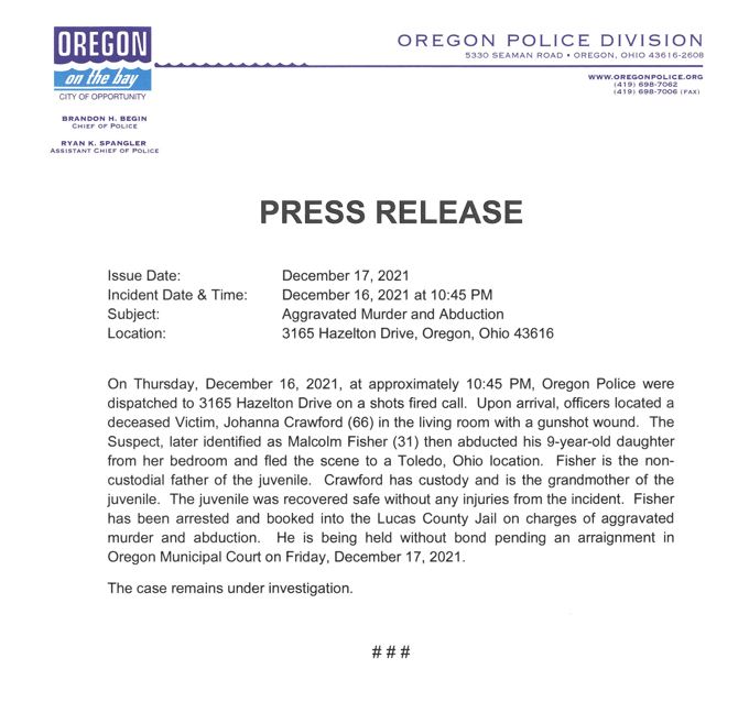 Oregon Ohio Police tweet media