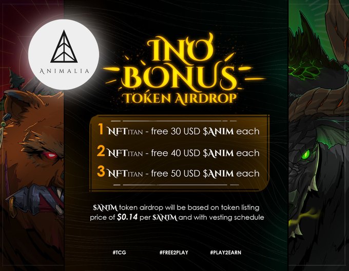BabylonsNFT's tweet photo. 🦊 @Animalia_token #INO Event is Still Live!

💥 $ANIM Token Airdrop For Purchasing NFTitan!

🔴 1 NFTitan = free 30 USD worth of $ANIM 
🟡 2 NFTitan = free 40 USD worth of $ANIM 
🟢 3 NFTitan and above = free 50 USD worth of $ANIM

👉 https://t.co/YyAH27bRuS

 🚀 $BABI 🚀 $ANIM https://t.co/ye9VWkd5ms