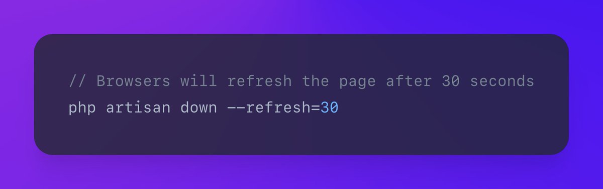 You can add a --refresh flag to the artisan down command to send a refresh header to the browser