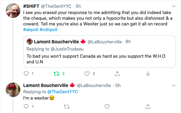 TheGentYYC's tweet image. Couldn&apos;t help but notice those #Wexiters got *real* quiet over the first year of Covid (and quite a lot of them *very* quietly took the #CERB when offered).