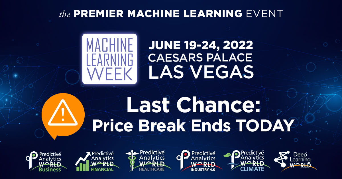 PAWIND40's tweet photo. Secure your discounted ticket now and decide later if you can attend or not! You have the possibility to cancel your ticket risk-free until April 15, 2022! https://t.co/5kF53ElWgN

#MLweek #DeepLearning #AI #DataScience #MachineLearning #PredictiveAnalytics https://t.co/vMrX8ospuq