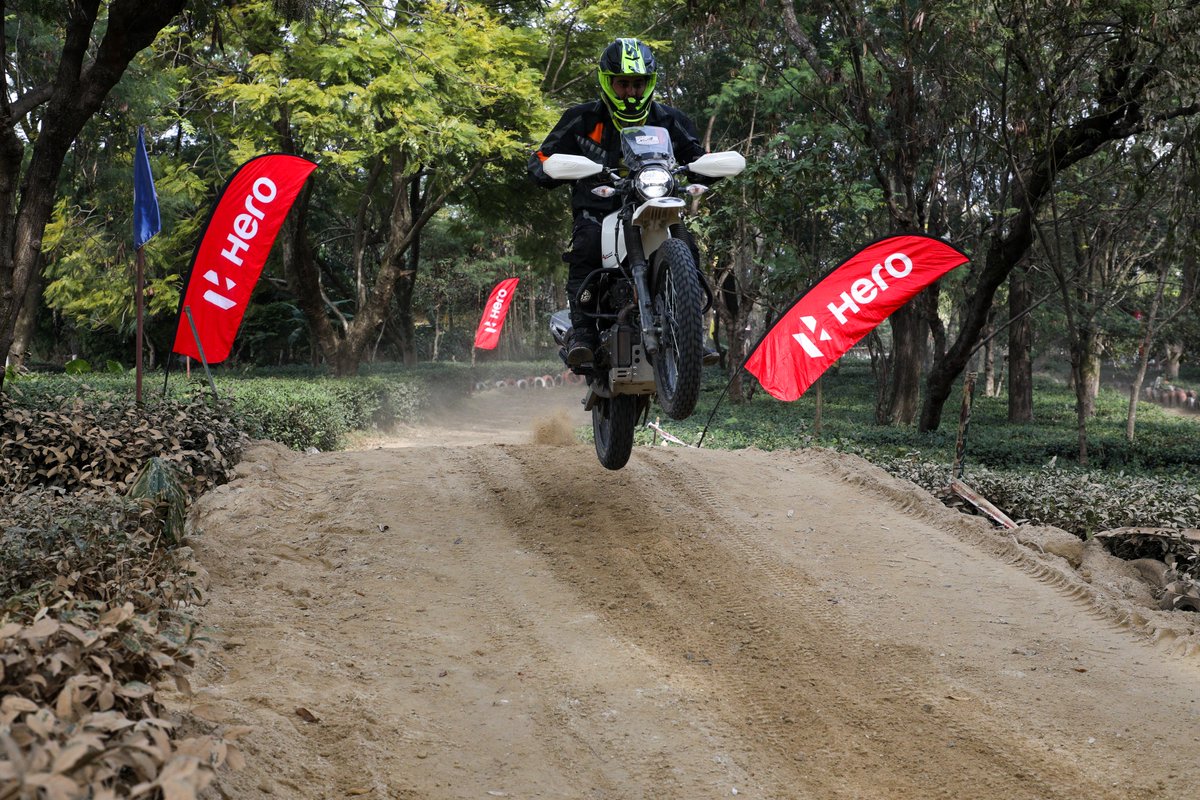 HeroMotoCorp's tweet photo. A day spent on two wheels, launching off of dirt ramps, taking on the very earth itself. A day well spent, on the amazing #Xpulse4V.
 
Power through every challenge on this new beast of a bike.
 
#MakeNewTracks #Xtracks #XtracksPalampur #Xpulse200 #Palampur #HeroMotoCorp https://t.co/j1nKkSkWc5