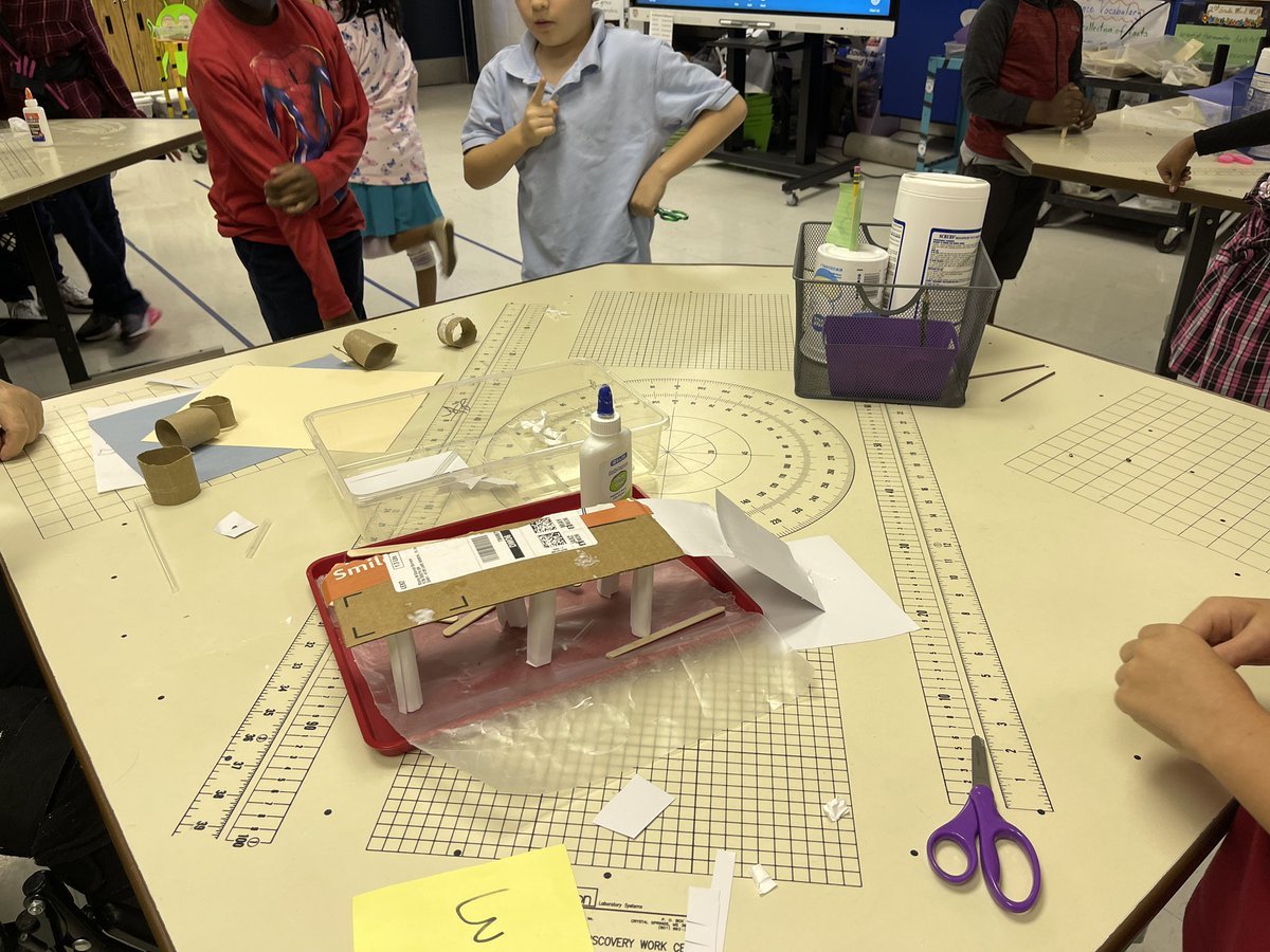 MsHarmes's tweet photo. STEM Lab- building a bridge that is at least 12 inches in length. https://t.co/nFC46Sfz13