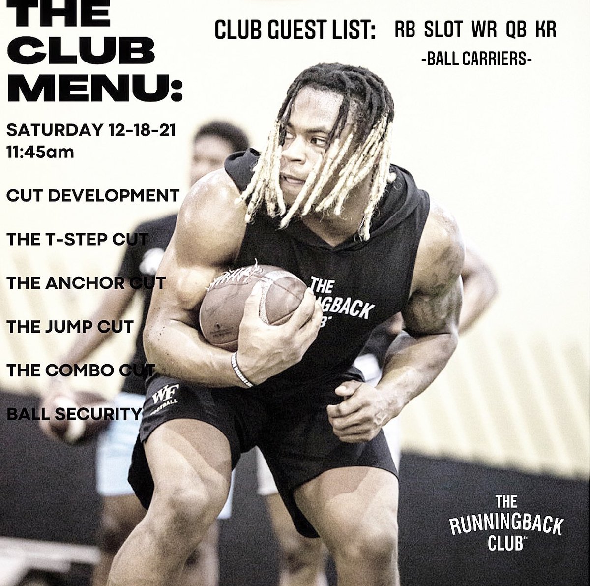 H U N G E R G A M E S; Rock Toting is an art that ALL skill athletes must craft. ‘The Club’ provides the ingredients to that “art”. R U N Join T H E C L U B. ✔️ #TheClubMenu for Saturday, 12-18-21 in Wilmington, N.C. Email for additional info: therunningbackclub@gmail.com